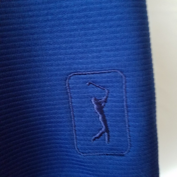 MENS SIZE LARGE PGA TOUR BLUE COLLARED SHORT SLEEV - Picture 4 of 7